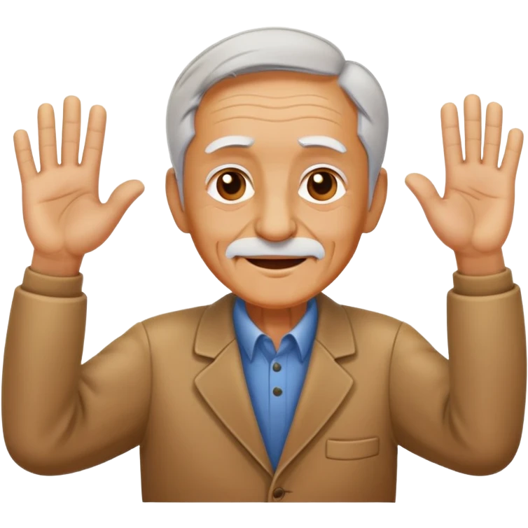 A old guy high fiving himself  emoji