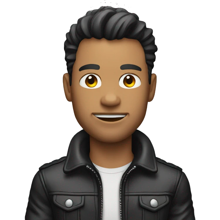 Muscular man in biker jacket  emoji