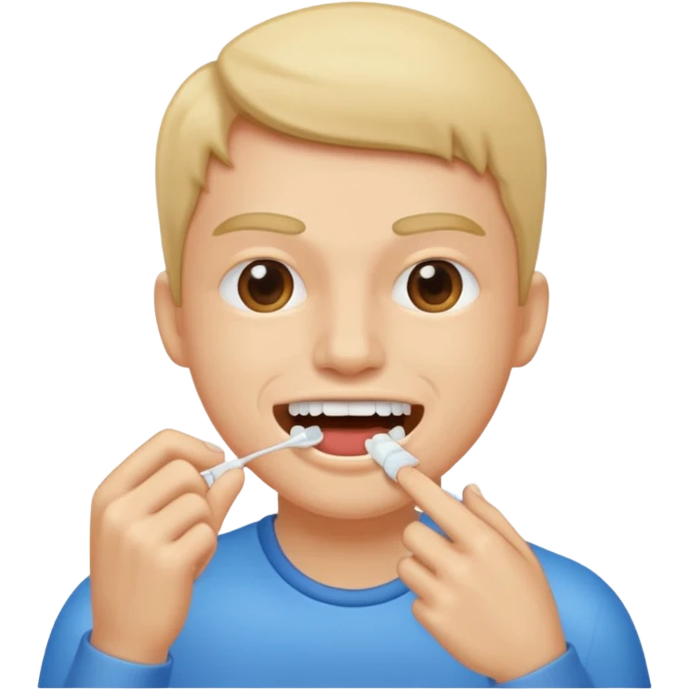 usar hilo dental en los dientes/ floss your teeth  emoji
