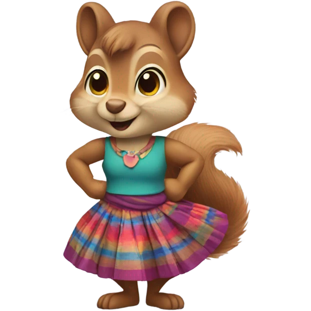 Squirrel wearing a skirt emoji