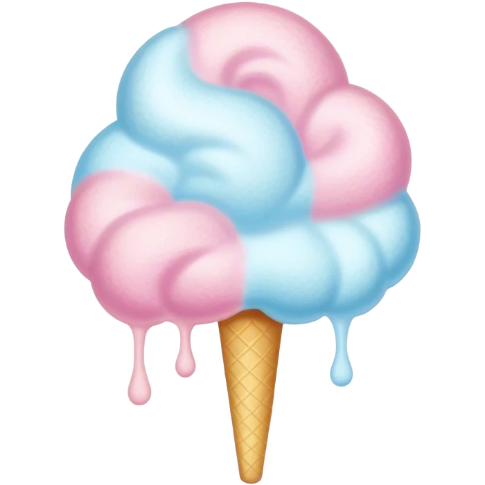 Pastel shimmering cotton candy emoji
