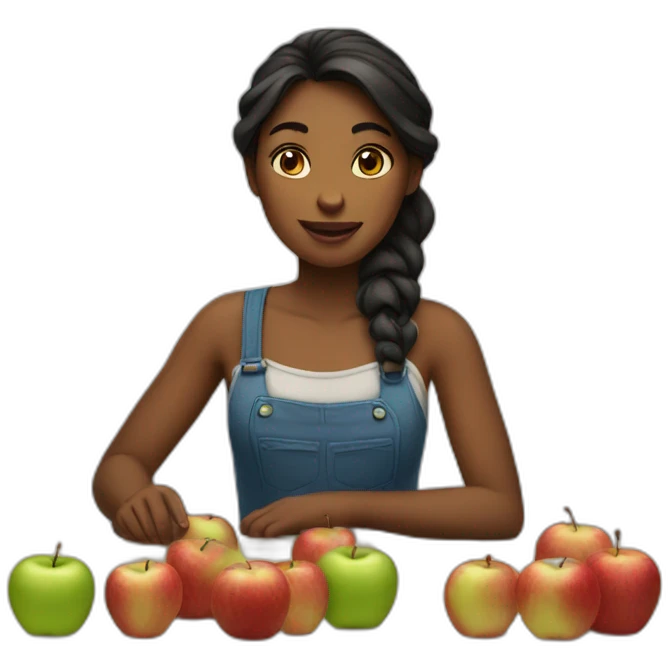 the girl who sells Apple emoji