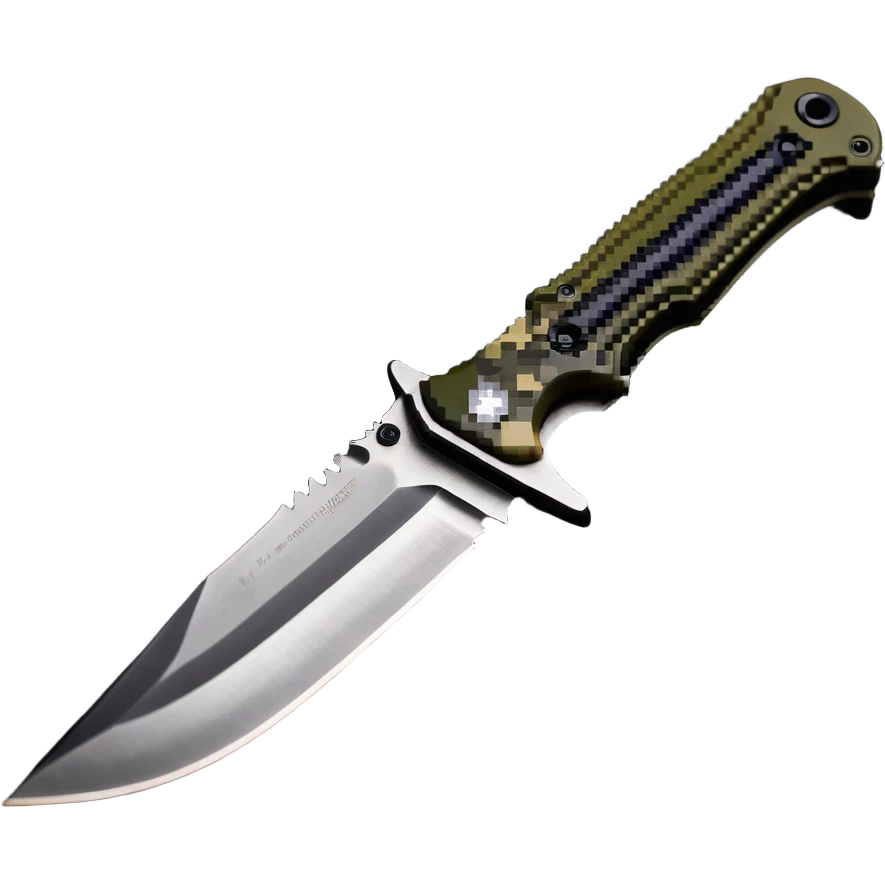 military tactical bushcraft knife with NATO olive handle emoji