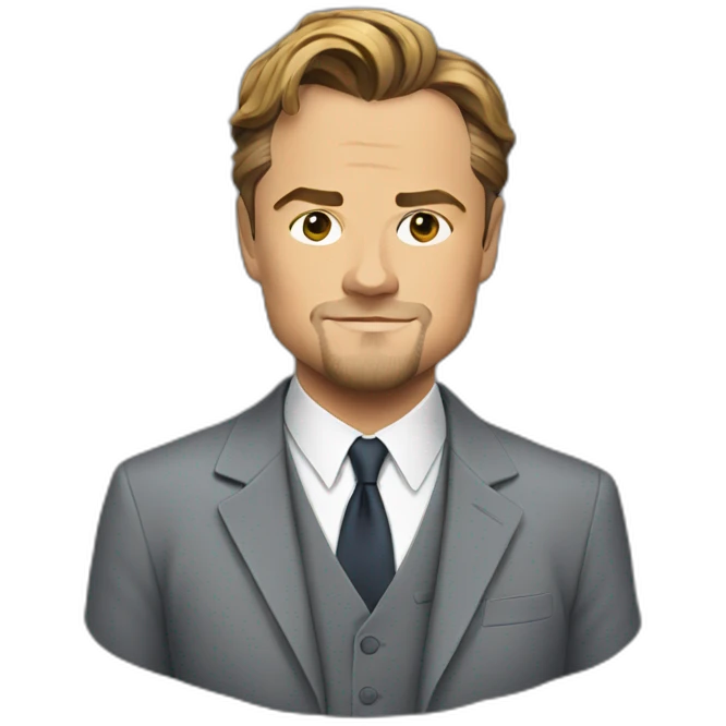 leonardo dicaprio cartoon wearing suit emoji