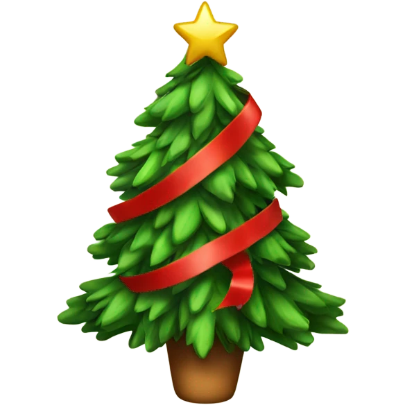 christmas tree with red ribbon  emoji