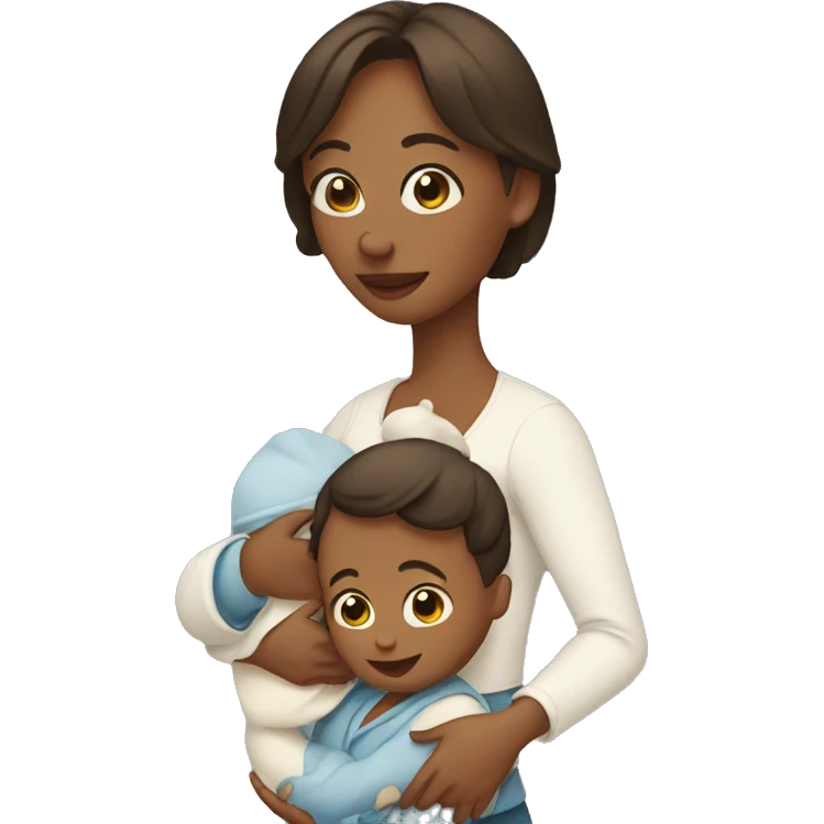 mom holding bab emoji