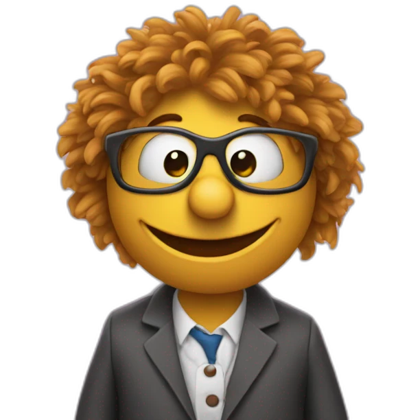 Math teacher muppet with Pi number emoji
