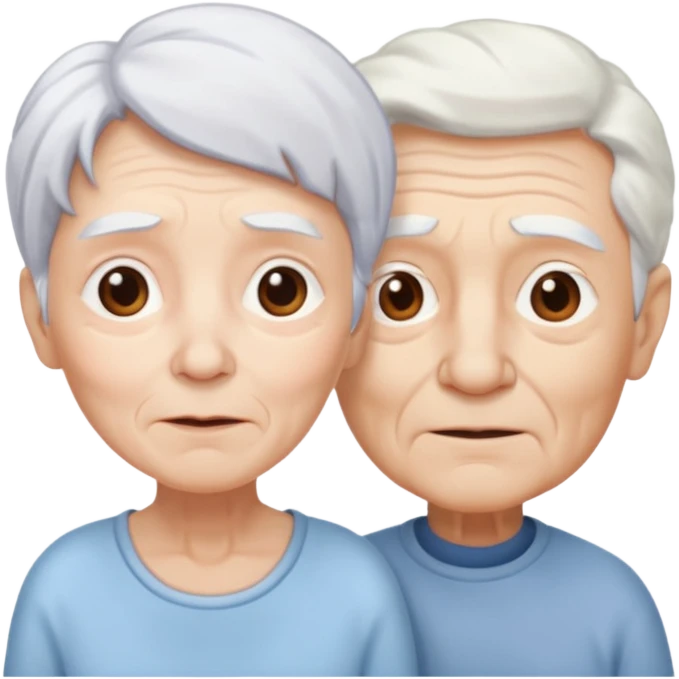 cartoon characters showing older people, ethereal emoji