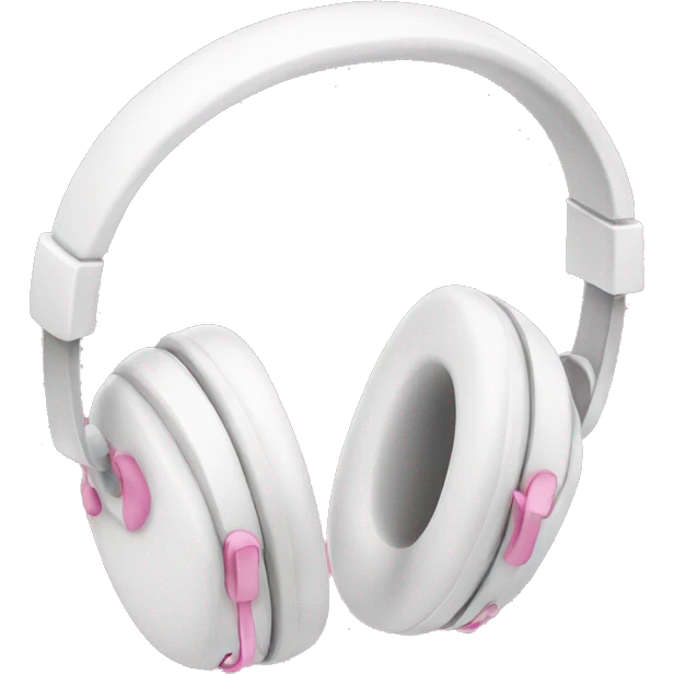 White headphones with pink bows emoji