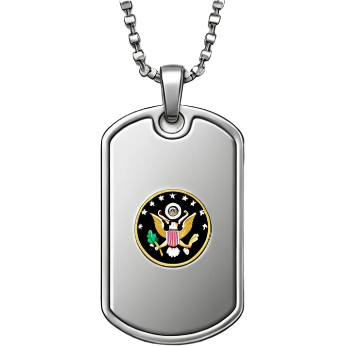 Army name tag on metal pendant  emoji