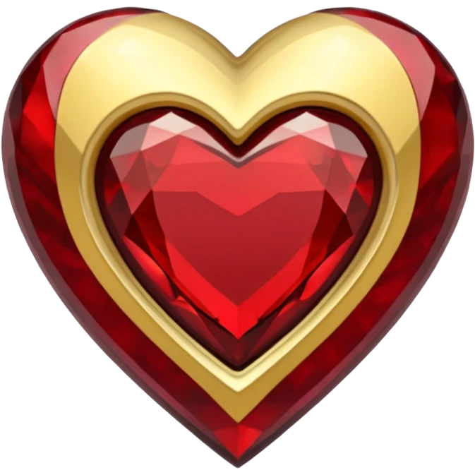 Gold heart with garnet trim on the outside  emoji