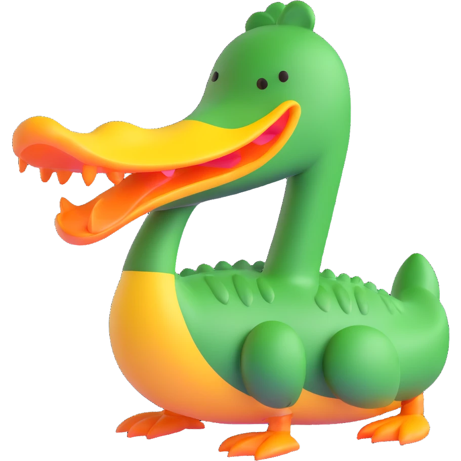 duck shaped like a crocodile emoji