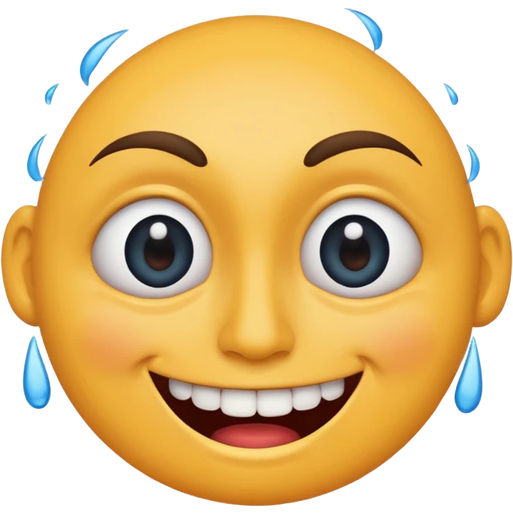 crazy smile with tear coming out of eye emoji
