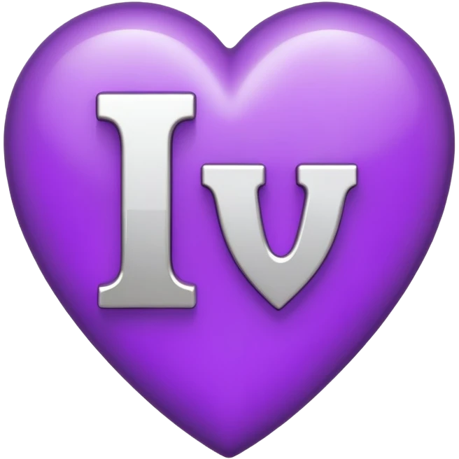 The Letter “i” inside a Purple Heart emoji