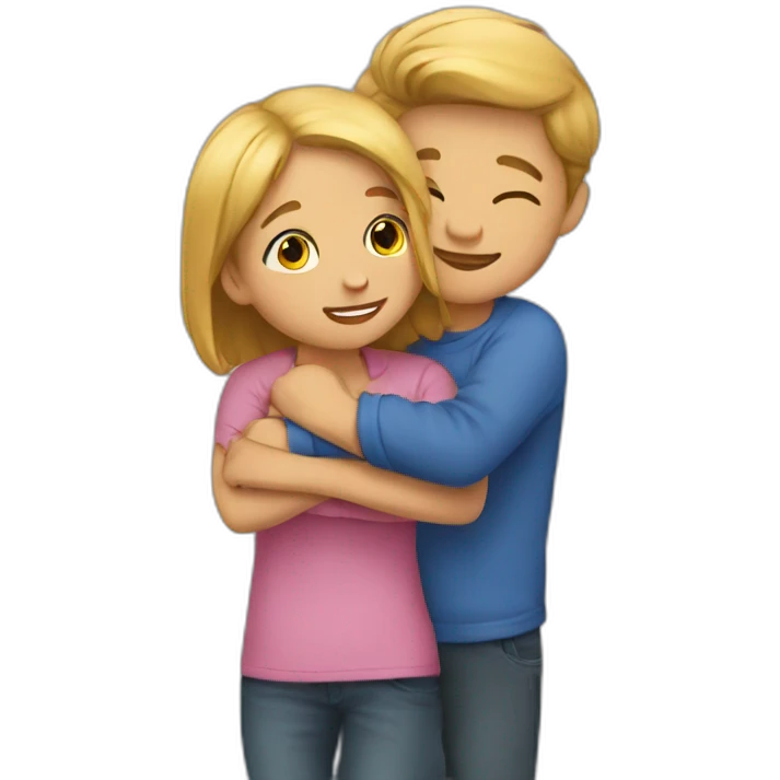 boy girl hug emoji