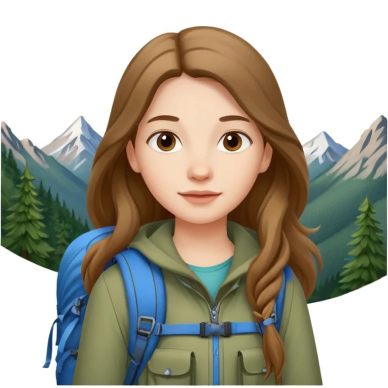girl back packing mountains background  emoji