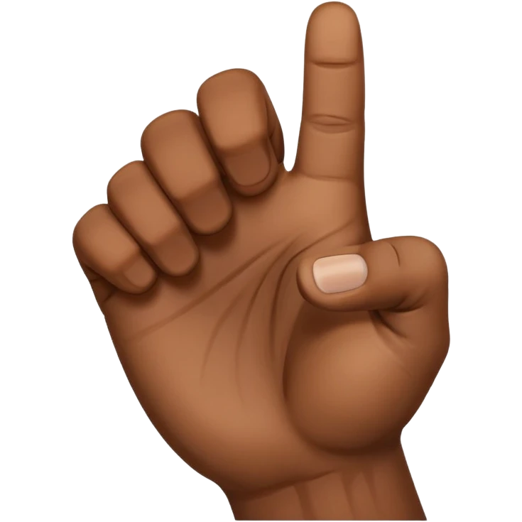 right hand with brown skin, fist closed, thumb extended outward, palm facing camera, clear details emoji