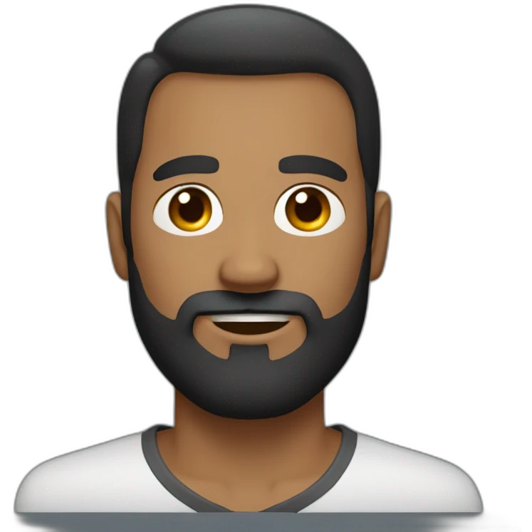 Beard man with short cut and dark yeas emoji