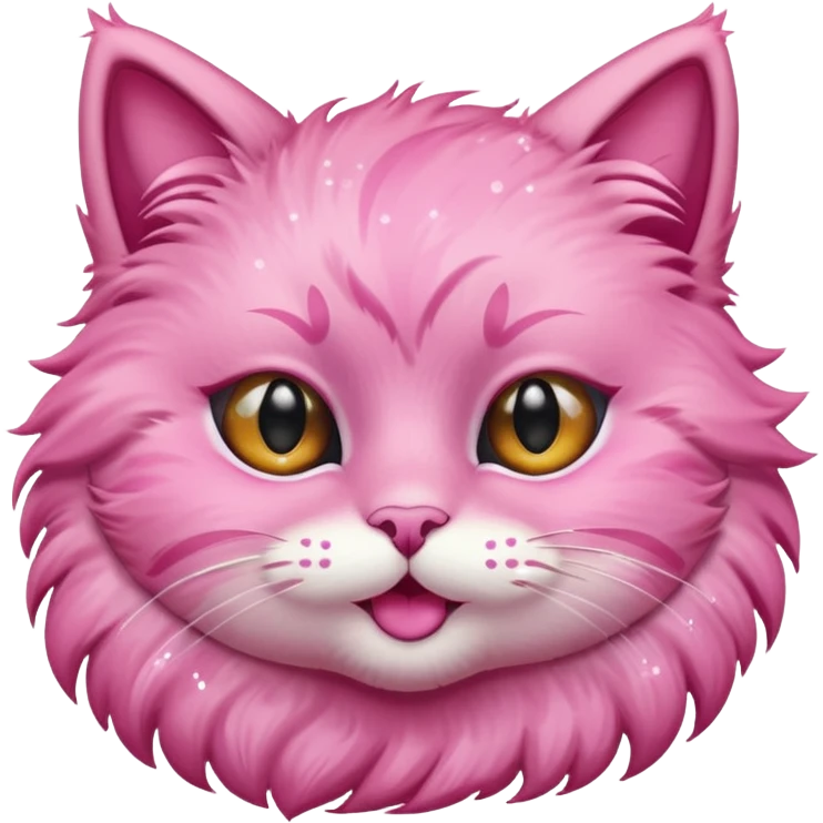 pink cat with glitter winking its right eye emoji