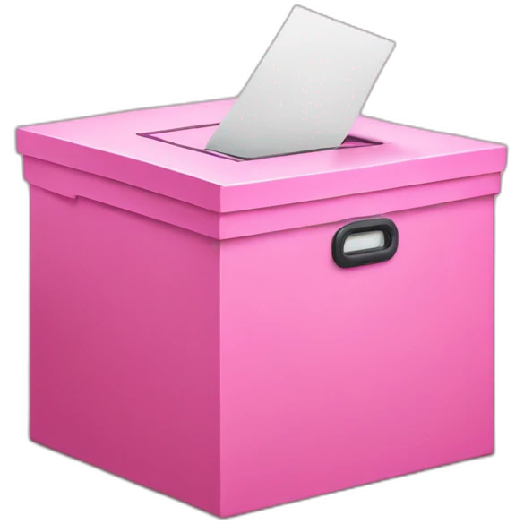 Pink voting ballot box emoji