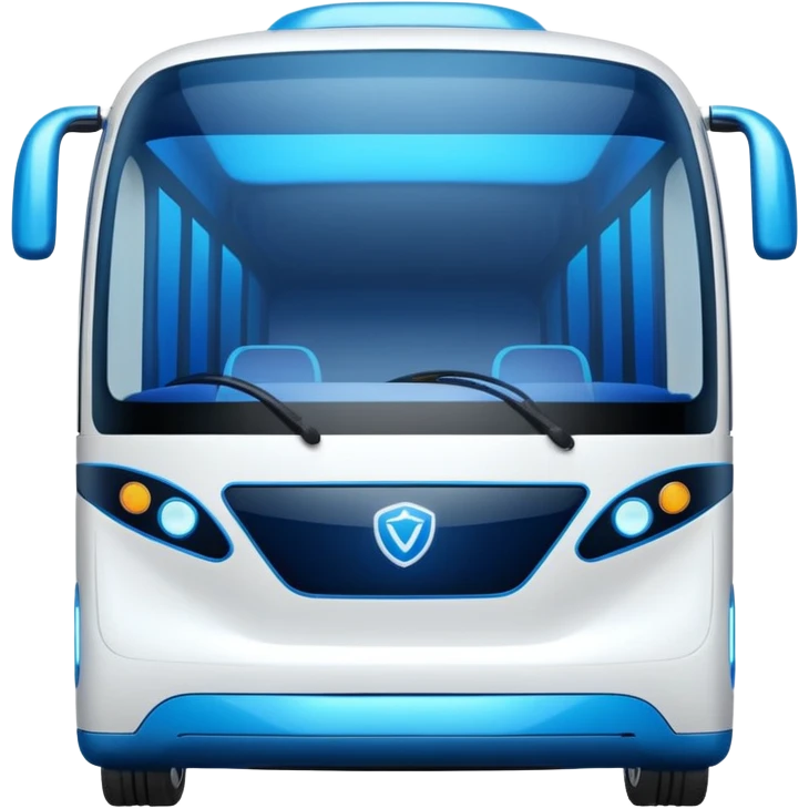 cyber clean luxury futuristic self driving bus auto vehicle emoji
