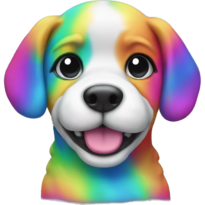 neon rainbow puppy emoji