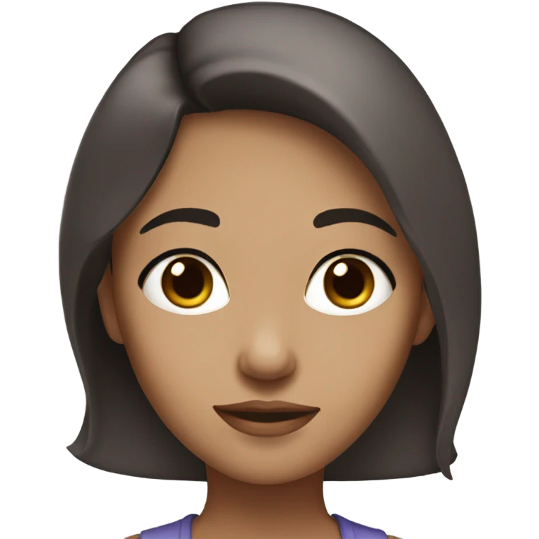 Girl with white skin slightly wavy dark brown hair and big brown eyes emoji