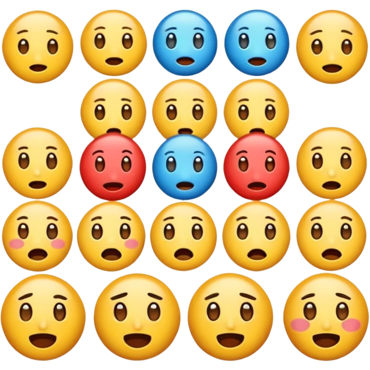 Faça 6 emojis com várias expressões como se estivesse explicando algo  emoji