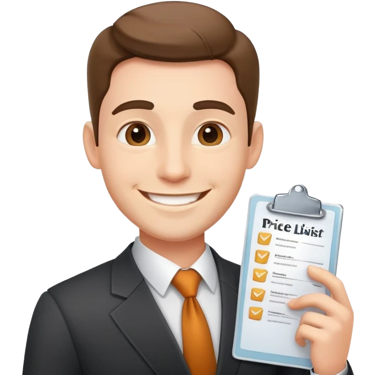 businessman with price list emoji