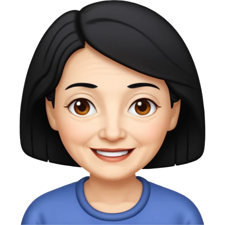 grandmother with black hair half body emoji