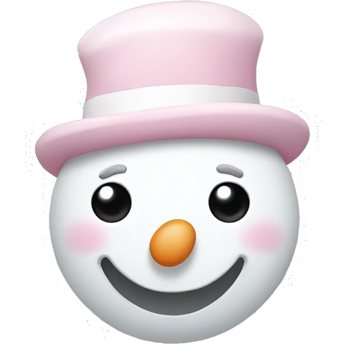 Cute white and light pink snowman emoji