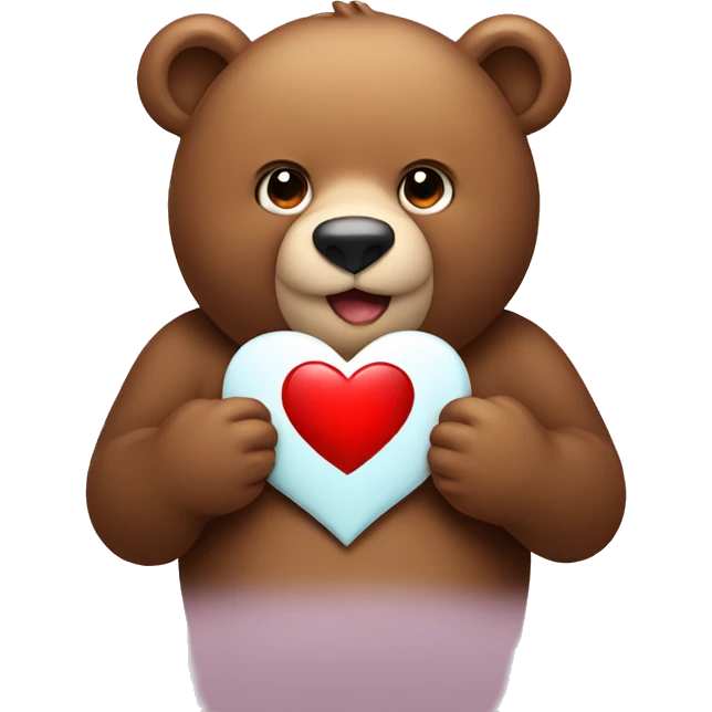 Bear holding a heart  emoji