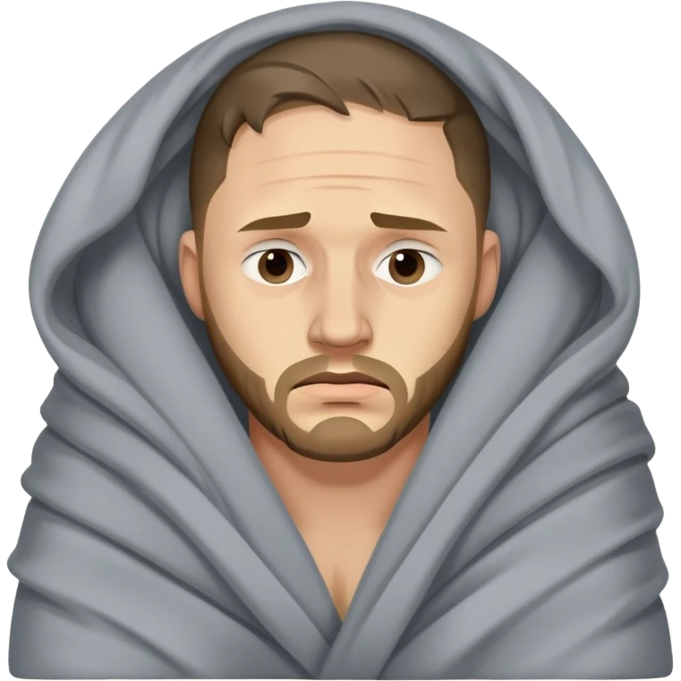 Tom hardy being exhausted and wrapped in a blanket  emoji