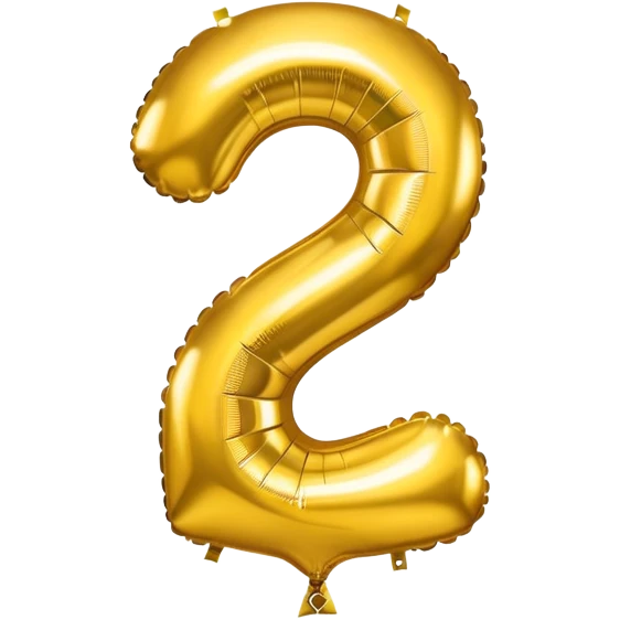 the number 2 in gold balloons emoji