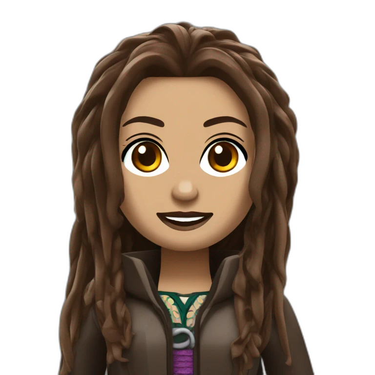 lego woman brune with dreadlocks emoji