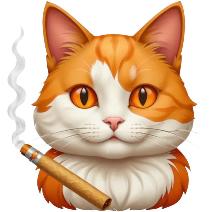 Cat smoking weed emoji