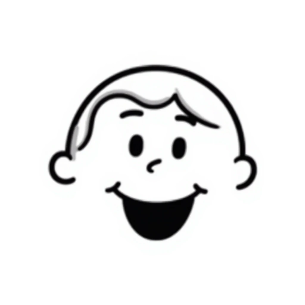 hand-drawn face laughing with simple lines emoji