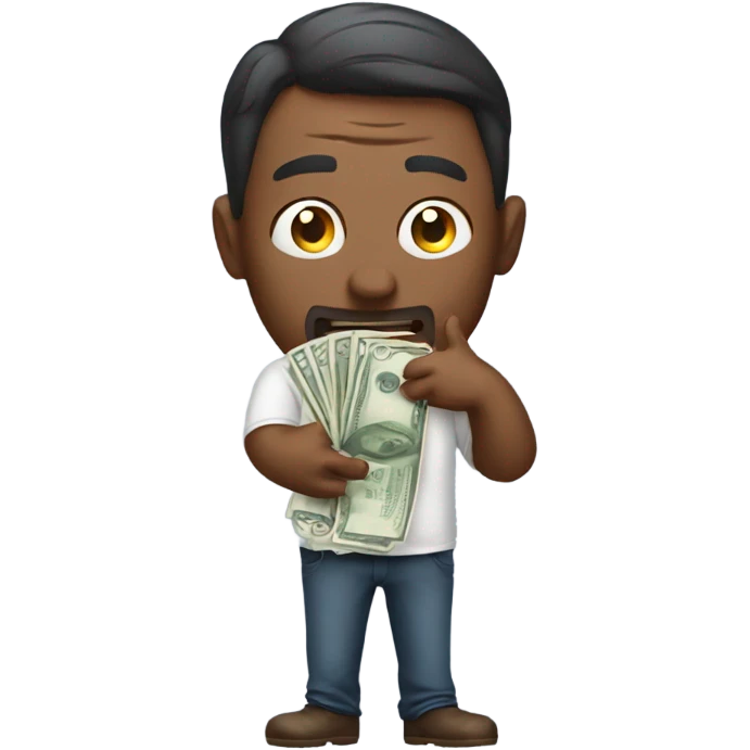 Man wasting money on bets emoji