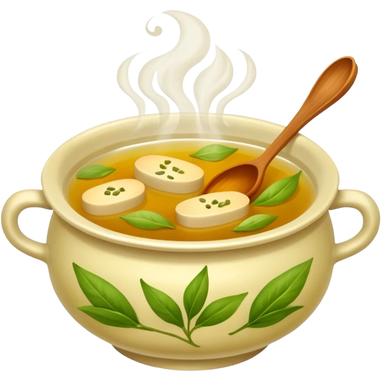 Broth, green tea. emoji