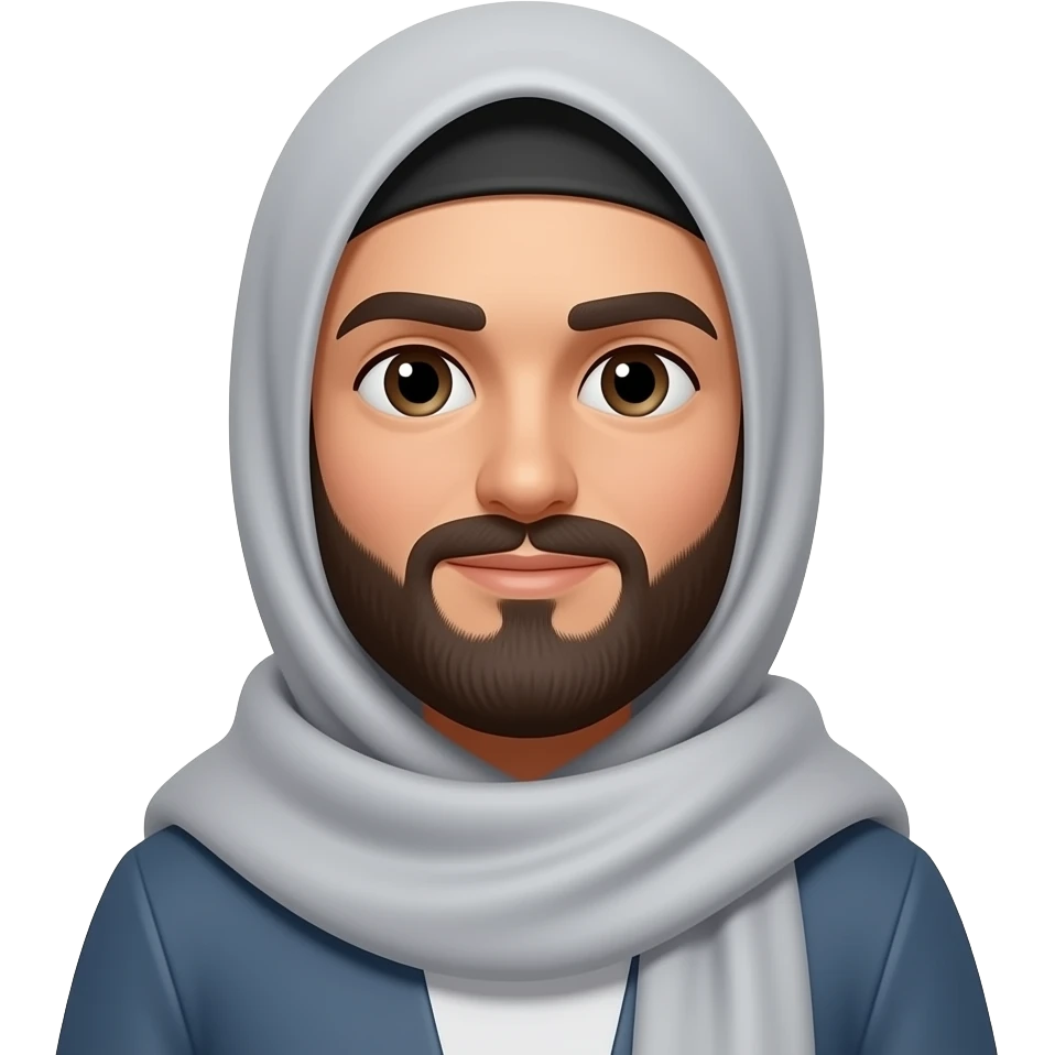 man in hijab with beard emoji