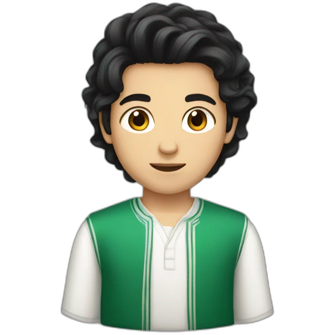 Black hair white Algerian boy emoji