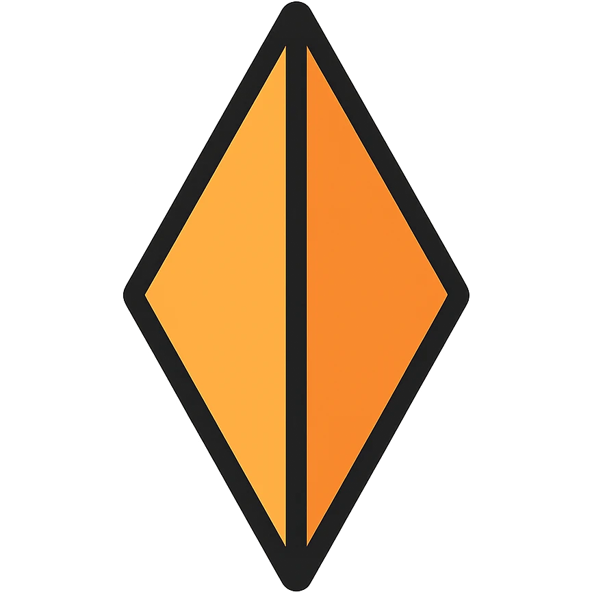 orange The Sims diamond (Plumbob) icon with color outline emoji