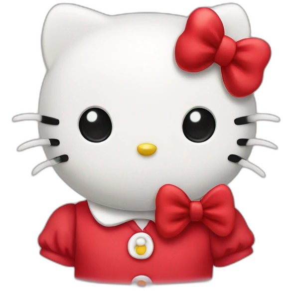 hello kitty with red bow emoji