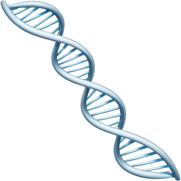 DNA strand above a paper sheet emoji