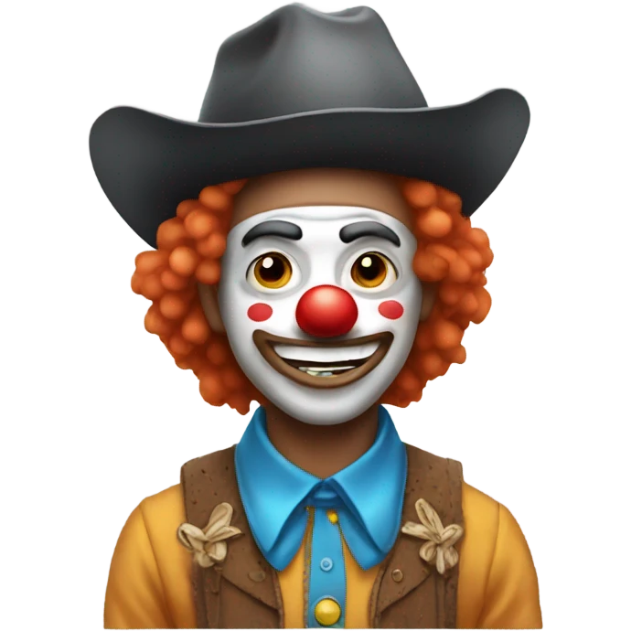Clown with cowboy hat emoji