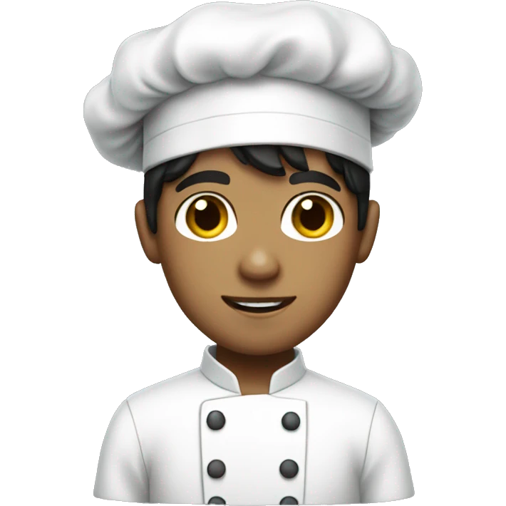 Boy with dark hair dressed as sous-chef  emoji