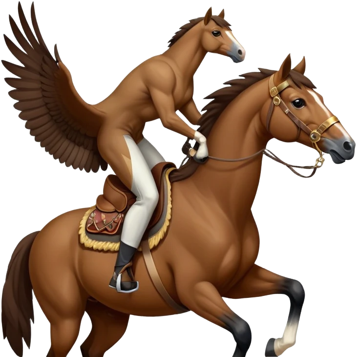 Mustang horse with a falcon emoji