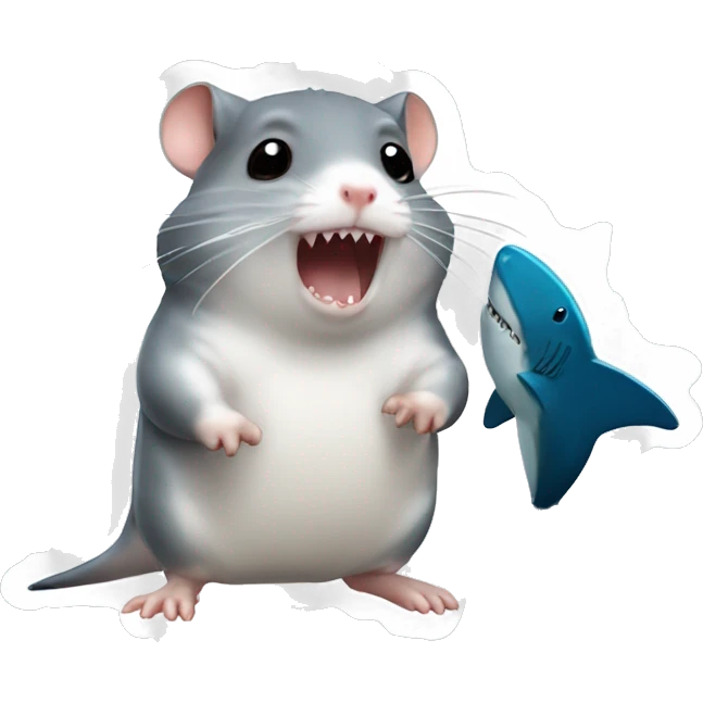 Hamster with shark emoji