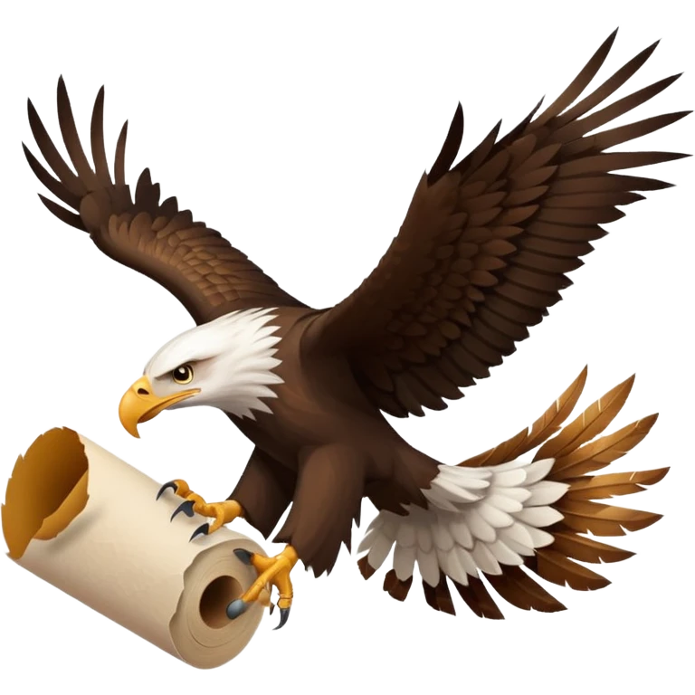 Eagle drag a roll of paper in his legs emoji