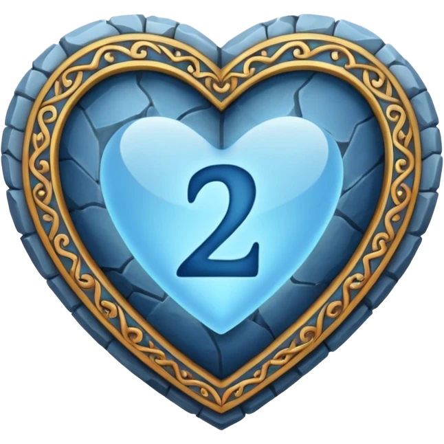 Blue hearth with the number 23 in it  emoji